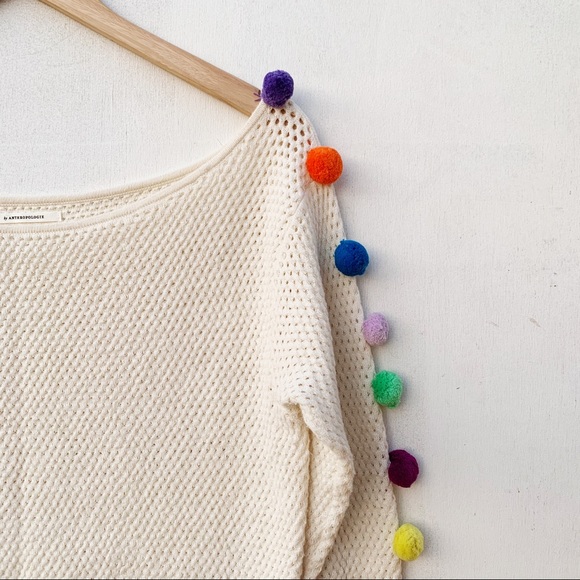 ANTHROPOLOGIE Emilia Pommed Knit Pullover Sweater - Picture 5 of 16